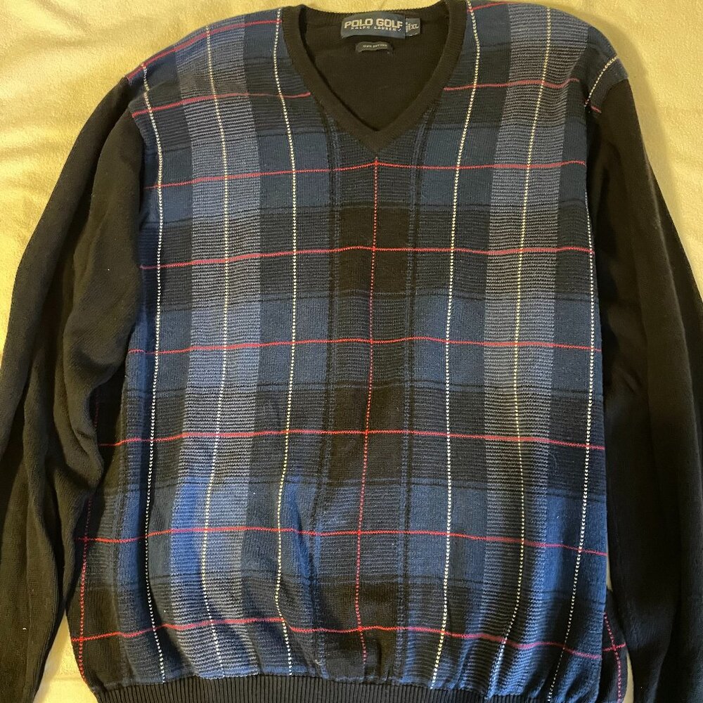 Ralph Lauren "Polo Golf" 100% cotton long sleeve sweater, Size XL.